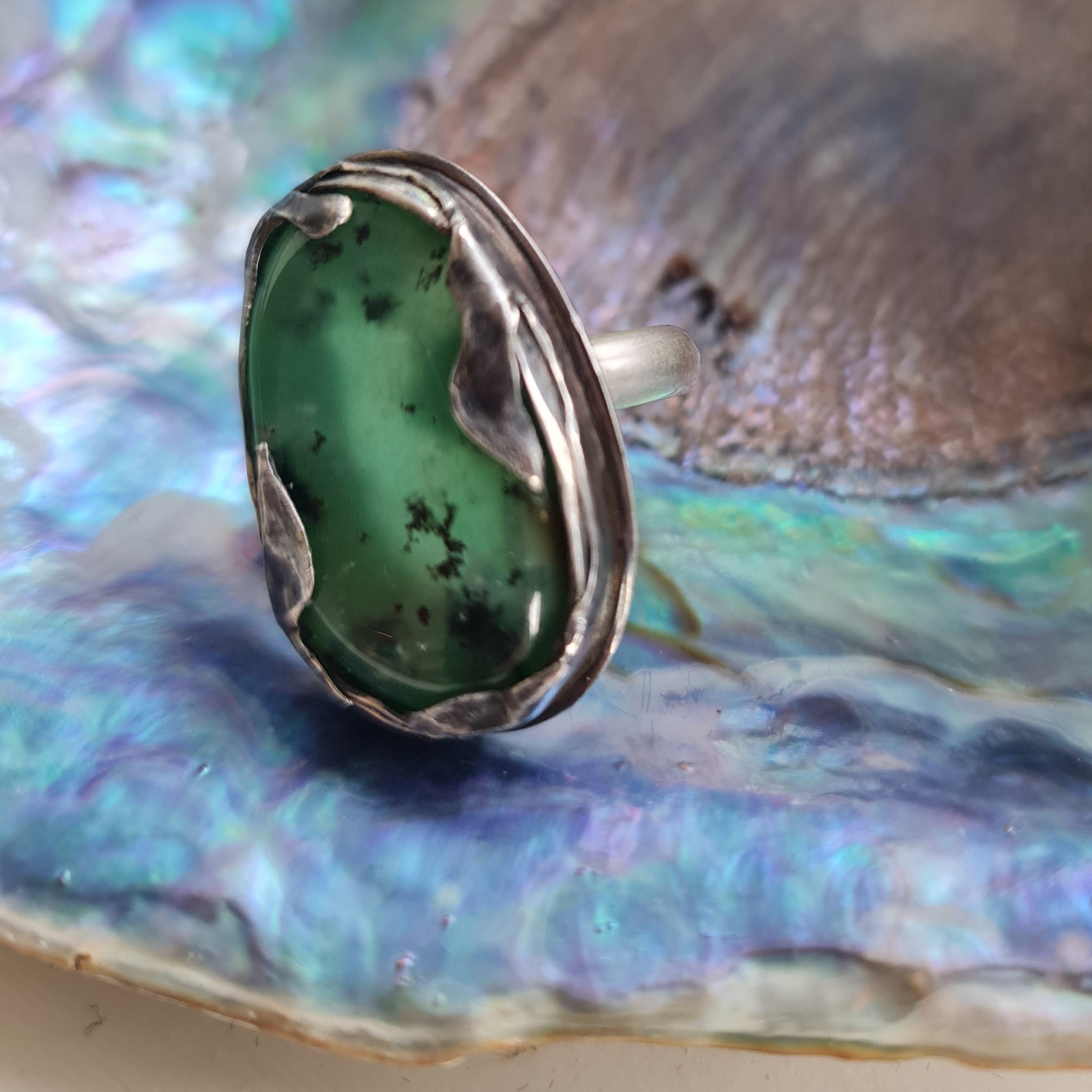 Chrysoprase cheap stone ring