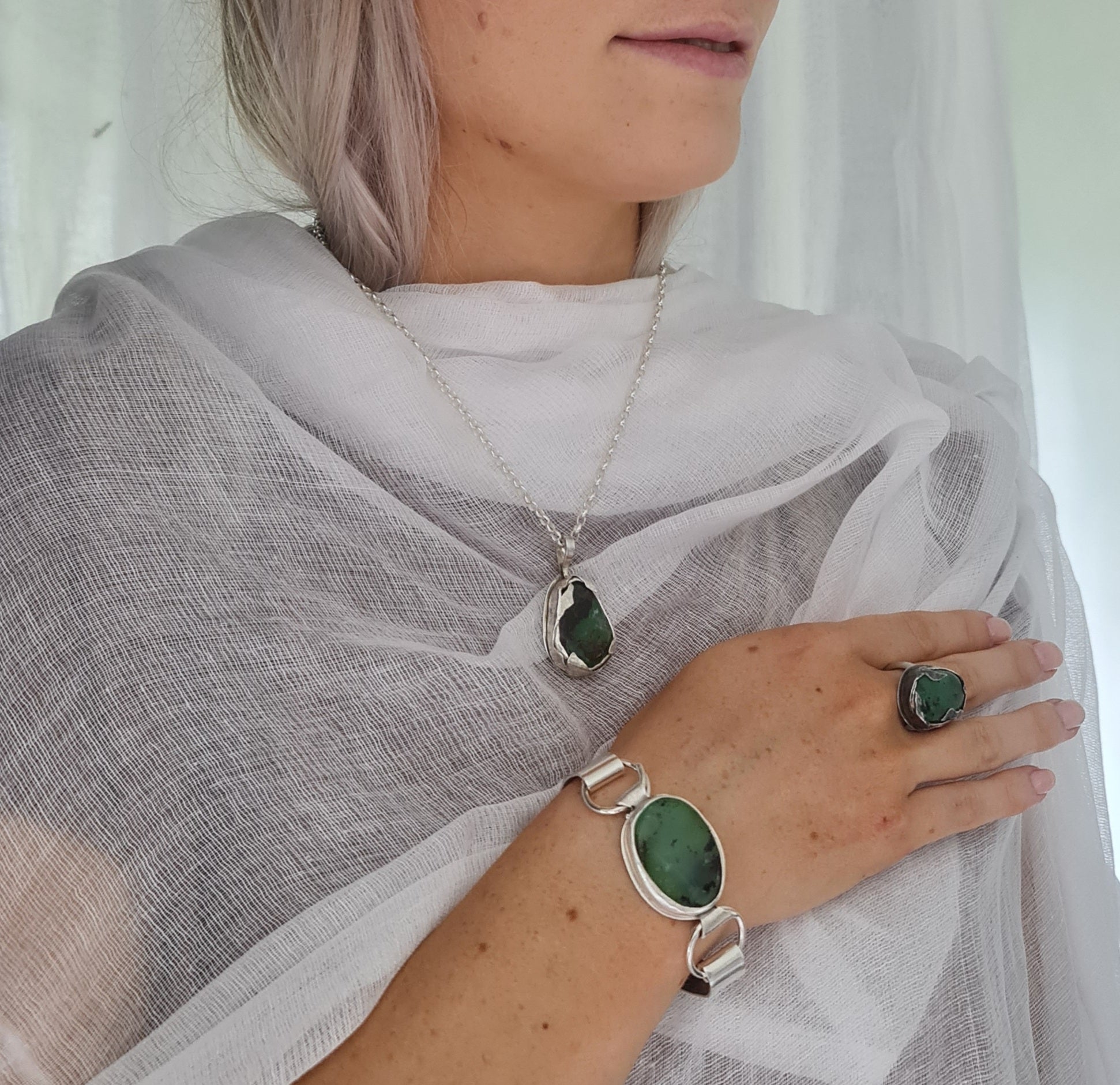 NZ Jeweller, NZ Jeweler, Sterling Silver Bracelet, Bracelet, Swanson Jeweller, Swanson Jeweler, chrysoprase stone bracelet, chrysoprase jewellery, chrysoprase jewelry, bespoke jewellery, bespoke jewelry, chrysoprase jewellery set, chrysoprase ring, chrysoprase necklace, chrysoprase set in sterling silver