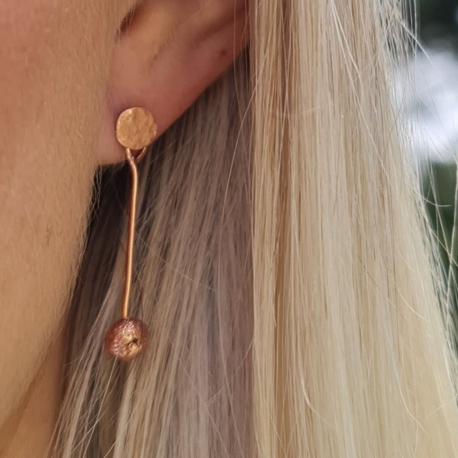 Swanson Jeweller, Auckland Jeweller, New Zealand Jeweller, Artisan Jeweller, Hand crafted jewellery, copper jewellery, silversmith, copper earrings, stud earrings, handcraft earrings, artisan earrings, earrings nz, earrings New Zealand, women’s earrings